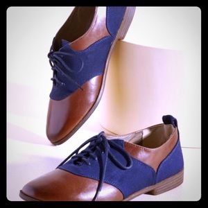 Blue and brown Restricted Oxford shoes